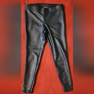 Women's EXPRESS Blue Faux Leather Leggings, Size Small